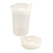 Feeding cup with standard blunt spout, lightweight and durable, designed for safe hydration support in aged care, disability, and rehabilitation settings.