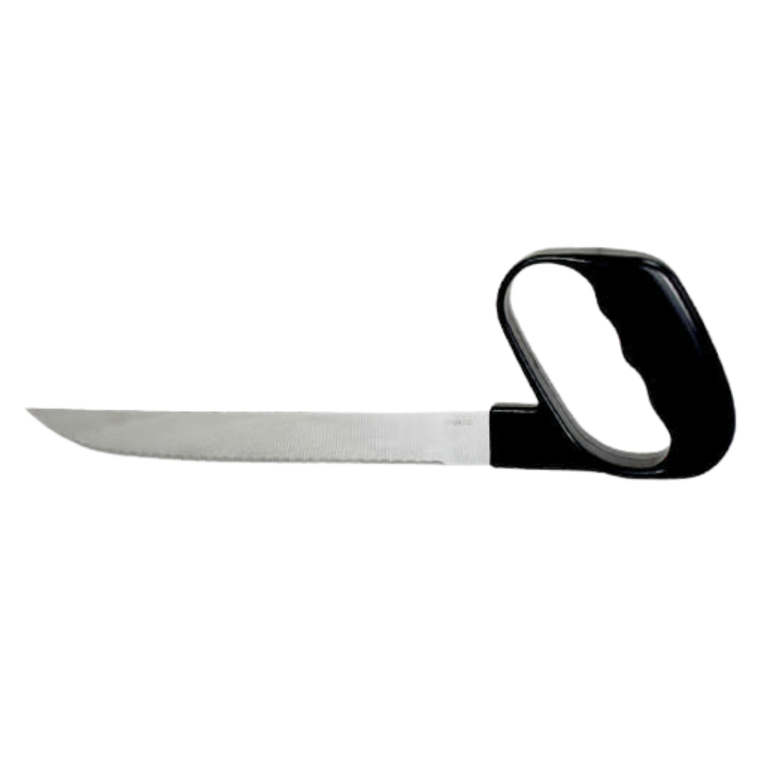ADL Kitchen Reflex Carving Knife with angled ergonomic handle, lightweight design, sharp stainless blade, supports safe independent food preparation and carving.