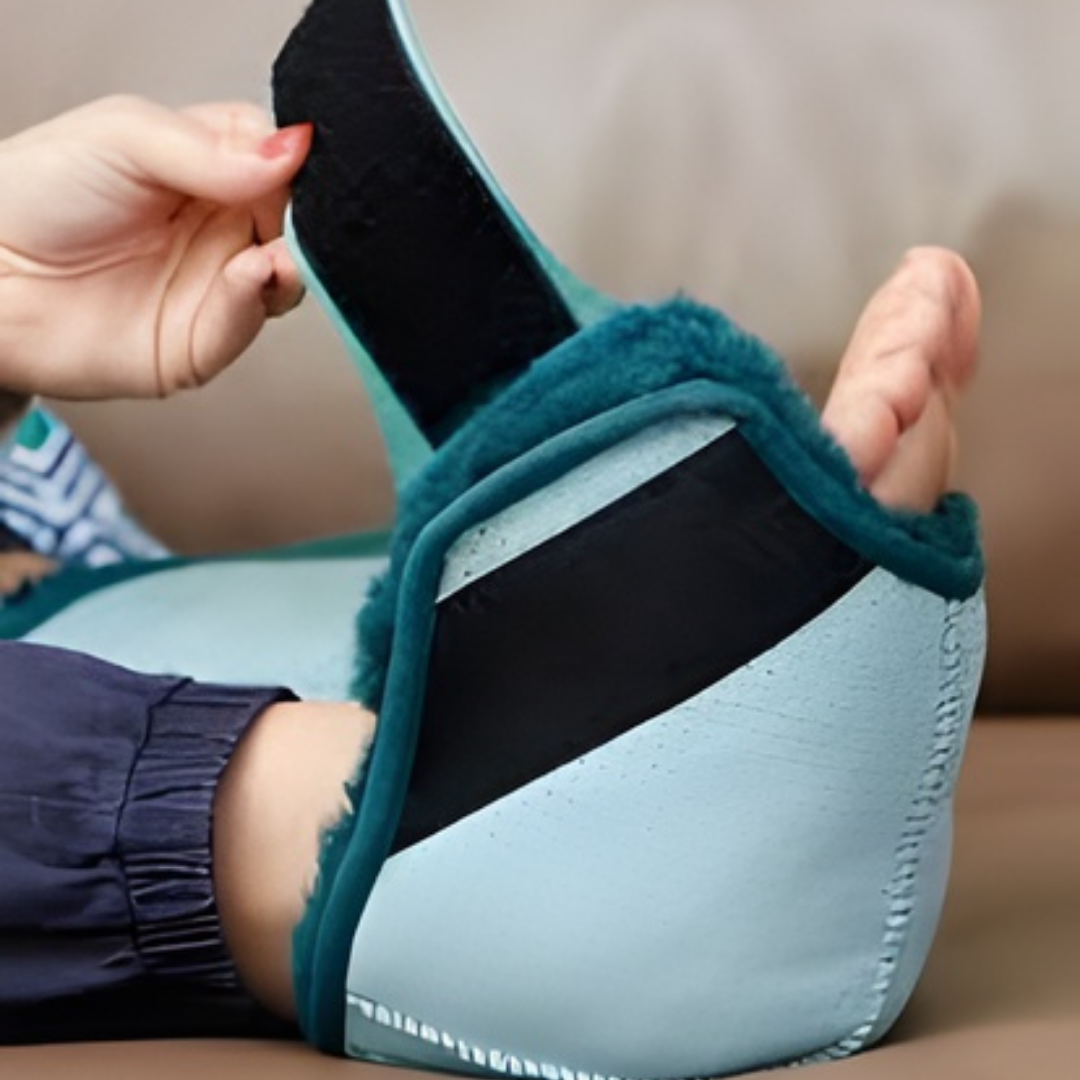 ADL Sheepskin Medical Wild Goose Heel Protector in small, medium, and large sizes, providing soft cushioning and pressure relief for vulnerable heels.