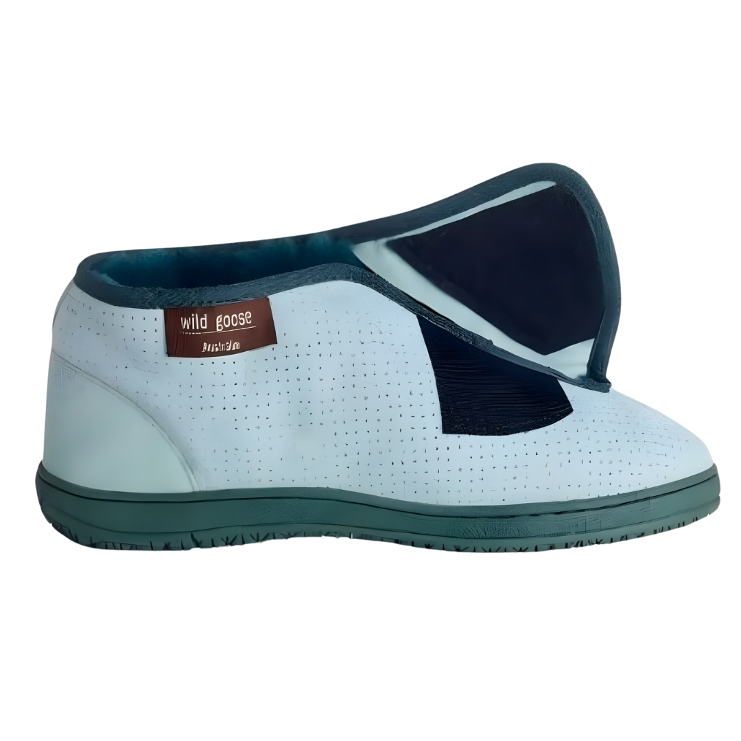 ADL Sheepskin Medical Wild Goose Boot Wrap Around pair in multiple sizes, offering soft cushioning and pressure relief for feet and lower legs during extended rest.