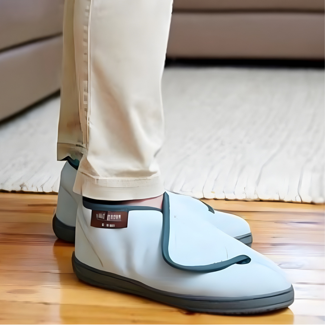 ADL Sheepskin Medical Wild Goose Boot Wrap Around pair in multiple sizes, offering soft cushioning and pressure relief for feet and lower legs during extended rest.