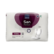 Abena San 11 XXL Bariatric Pad with 3400ml absorbency, shown with breathable backsheet and full-length leak guards for heavy incontinence protection.