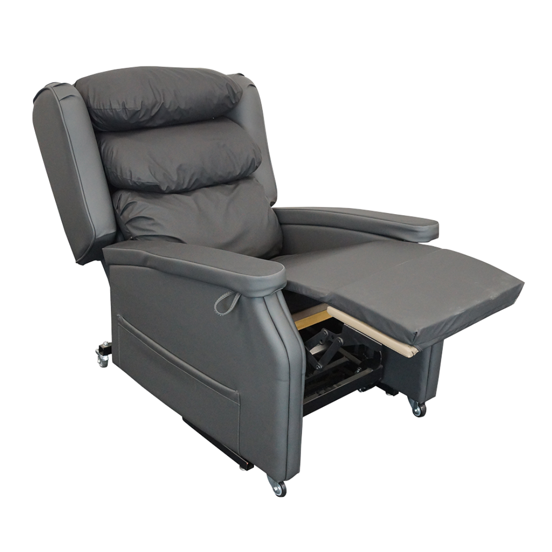 Accora Configura Comfort Lift Chair with lift and recline functions, available in Duratek fabric or vinyl finishes, in small, medium, and large sizes.