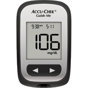 Accu-Chek Guide Me Blood Glucose Monitor with large display and Bluetooth connectivity for easy diabetes management.
