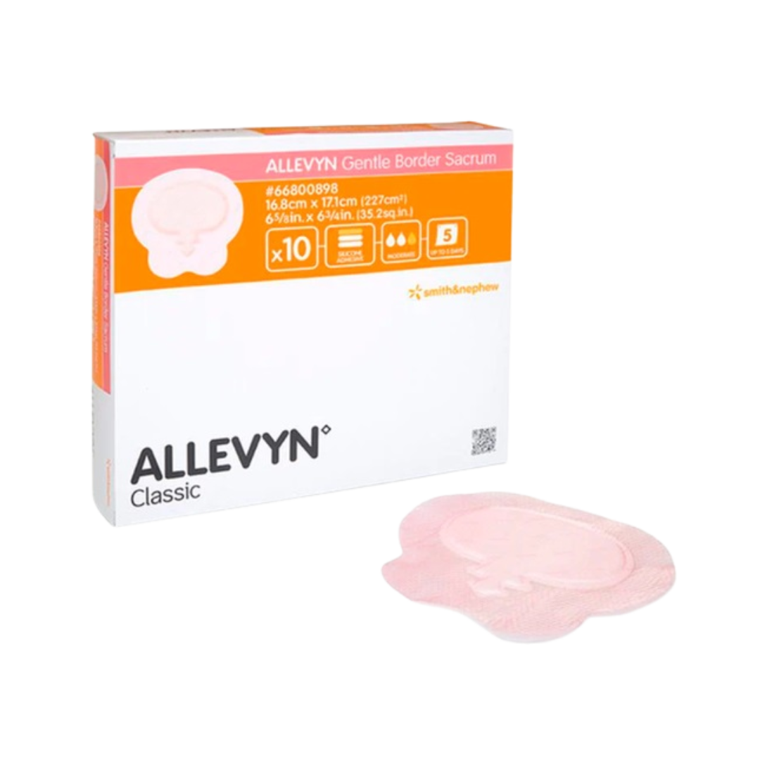 ALLEVYN Gentle Border Sacrum Dressing 16.8cm – Silicone adhesive foam dressing for sacral wounds