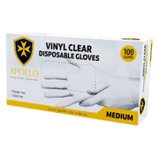 Apollo Clear Vinyl PF Examination Gloves