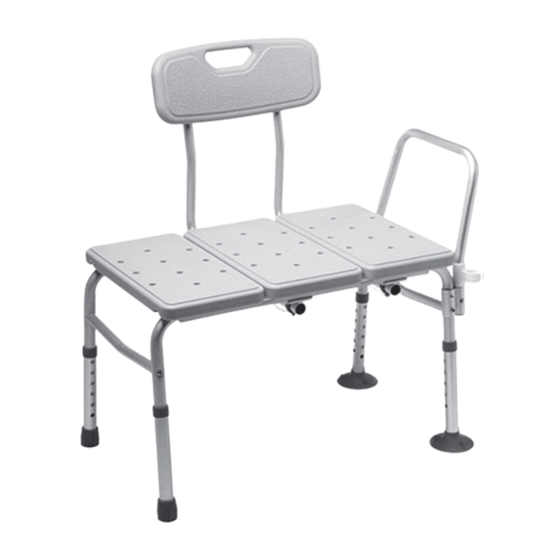 Aspire Bariatric Bath Transfer Bench with wide seat and curved backrest, ideal for safe bath transfers for heavier users.