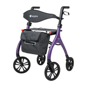 Aspire Oslo Seat Walker – Lightweight black rollator with seat and storage bag.