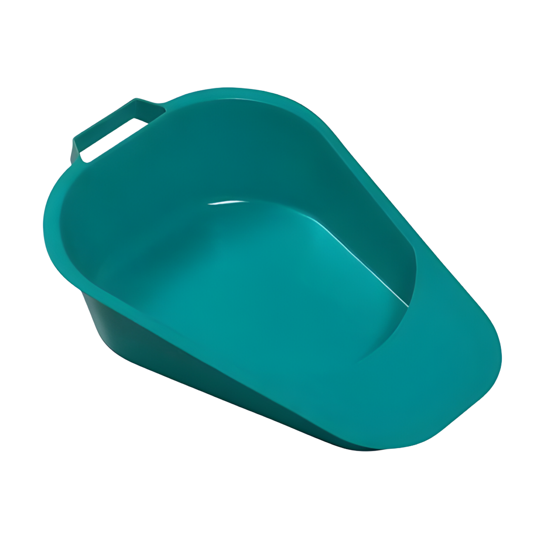 Aspire Slipper Bed Pan with low-profile, contoured design and smooth surface for comfortable in-bed toileting in aged care, hospital, or home care settings.