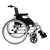Aspire Assist 3 Folding Deluxe Wheelchair with black vinyl seat, padded armrests, and foldable steel frame – ideal for clinical or home use.