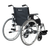 Aspire Assist 3 Folding Deluxe Wheelchair with black vinyl seat, padded armrests, and foldable steel frame – ideal for clinical or home use.