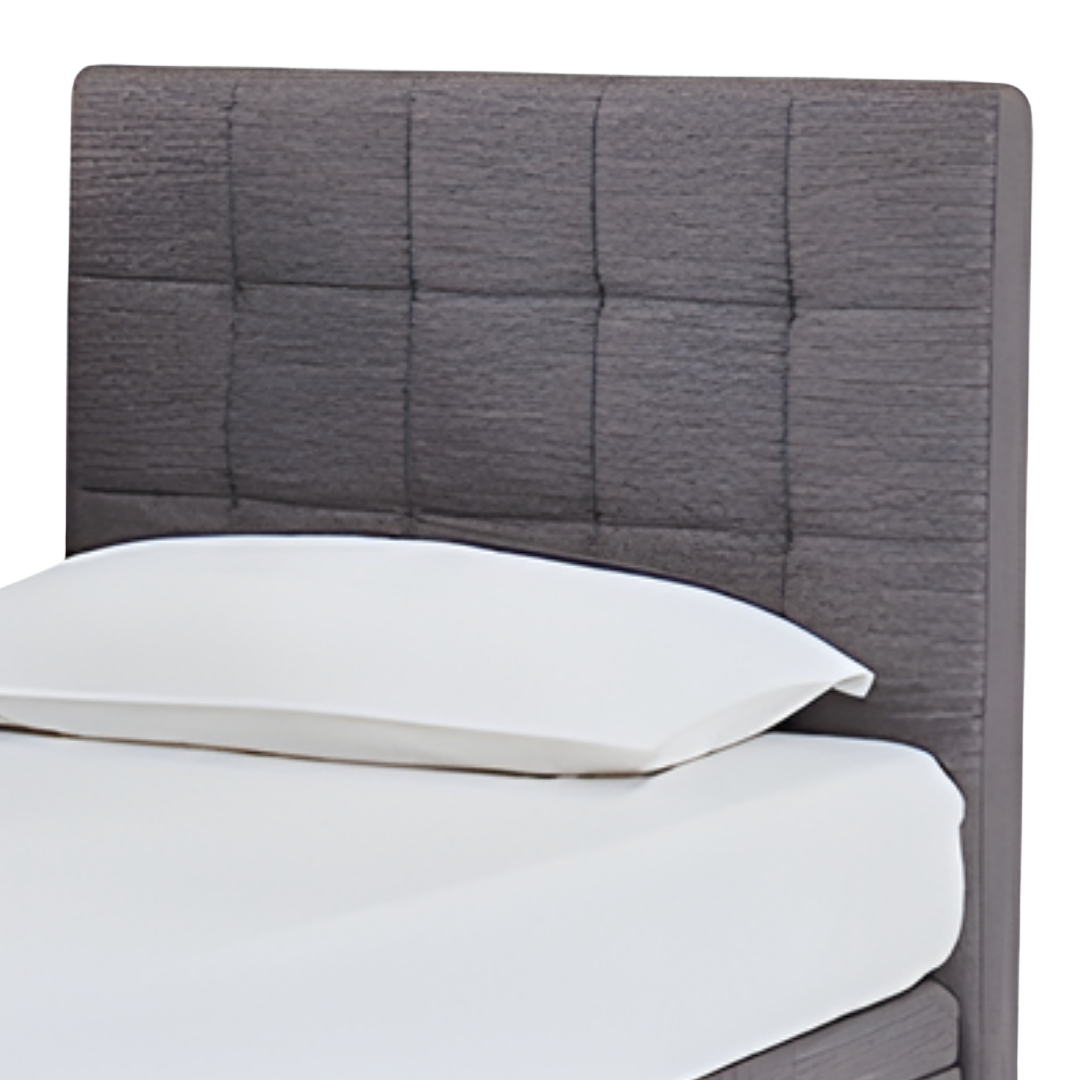 Aspire ComfiMotion Headboard Allure in Portobello Grey, available in King Size and Long Single, adds stylish support and comfort to bed setups.