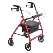 Aspire Mini Seat Walker with 6-inch wheels, compact lightweight frame, padded seat and handles for safe, portable mobility support