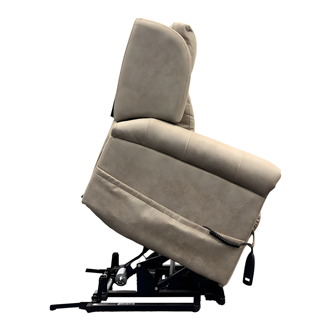 Aspire Raphael X5 Lift Recline Chair shown in a modern setting, featuring supportive cushioning and lift‑assist functionality for users needing safe, comfortable seating support.