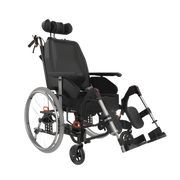 Aspire Rehab RX tilt-in-space wheelchair with adjustable 410–460mm and 460–510mm seat widths designed for adults needing posture support and pressure relief.