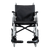Aspire Transit 3 Folding Ward Wheelchair with black vinyl upholstery, swing-away footrests, and steel frame – ideal for clinical environments.