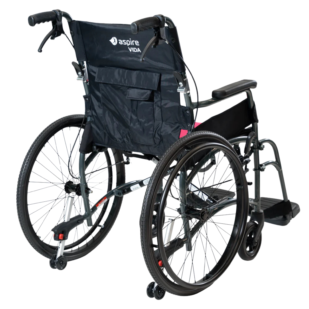 Aspire Vida Self-Propelled Wheelchair Ultra-Lightweight (9.8kg) 135kg Capacity Multiple Colors & Sizes with Quick-Release Wheels