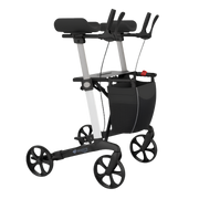 Aspire Vogue Forearm Seat Walker/Rollator, ergonomic forearm supports, lightweight frame, 150kg safe working load, adjustable height for stable mobility.