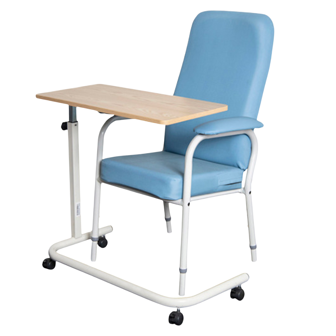 Cobalt Health High Back Day Chair in blue and beige variants providing supportive seating with high back comfort for aged care, rehab, and home use.