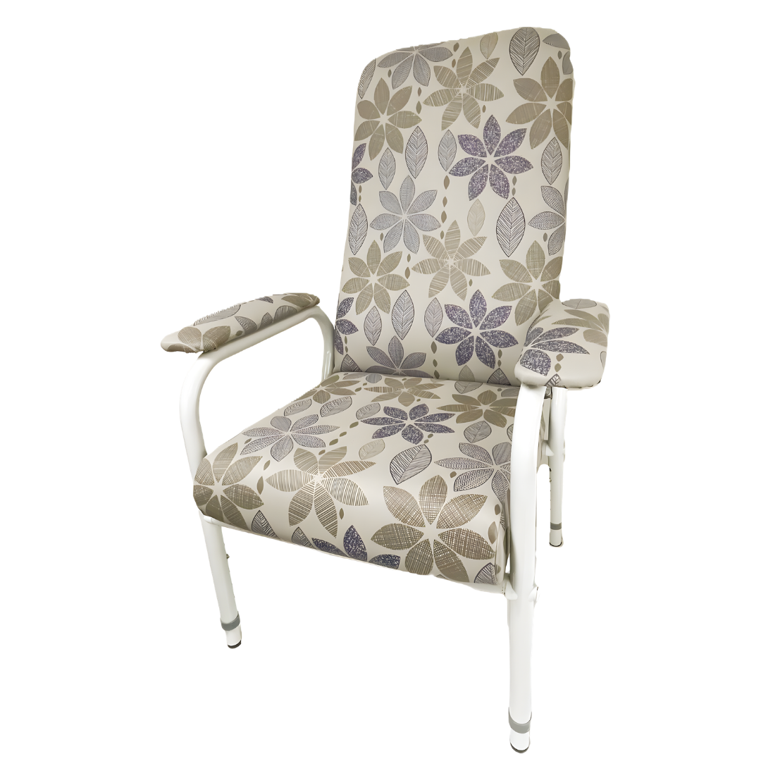 Cobalt Health High Back Day Chair in blue and beige variants providing supportive seating with high back comfort for aged care, rehab, and home use.