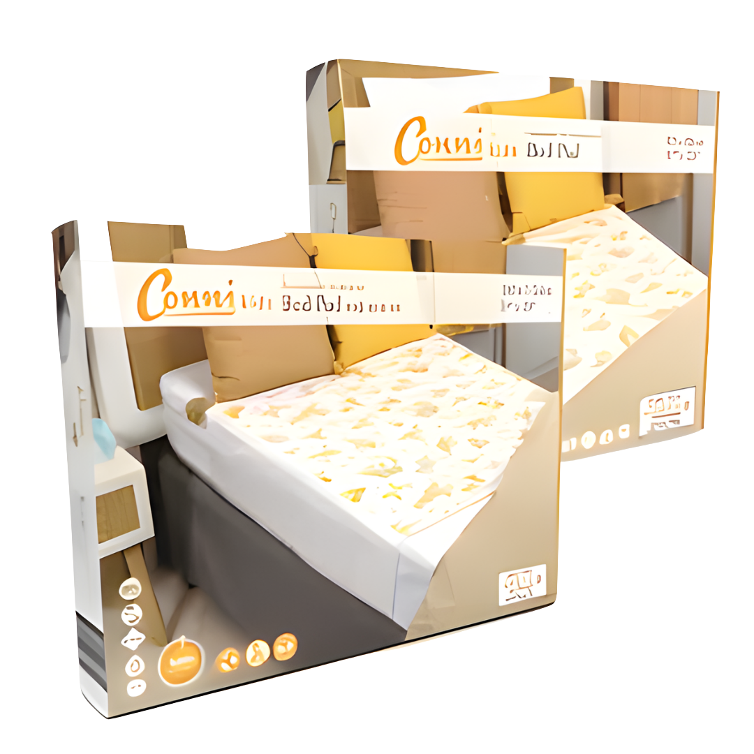Conni Kids Bed Pad Unicorn & Dinosaur, available in standard and tuck-in variants, reusable waterproof protection for children’s nighttime comfort.