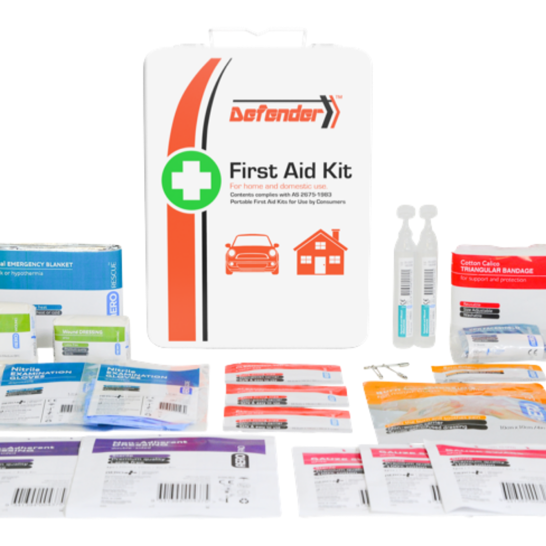 Defender 3 Series Metal Tough First Aid Kit with durable case and comprehensive supplies for workplace safety.