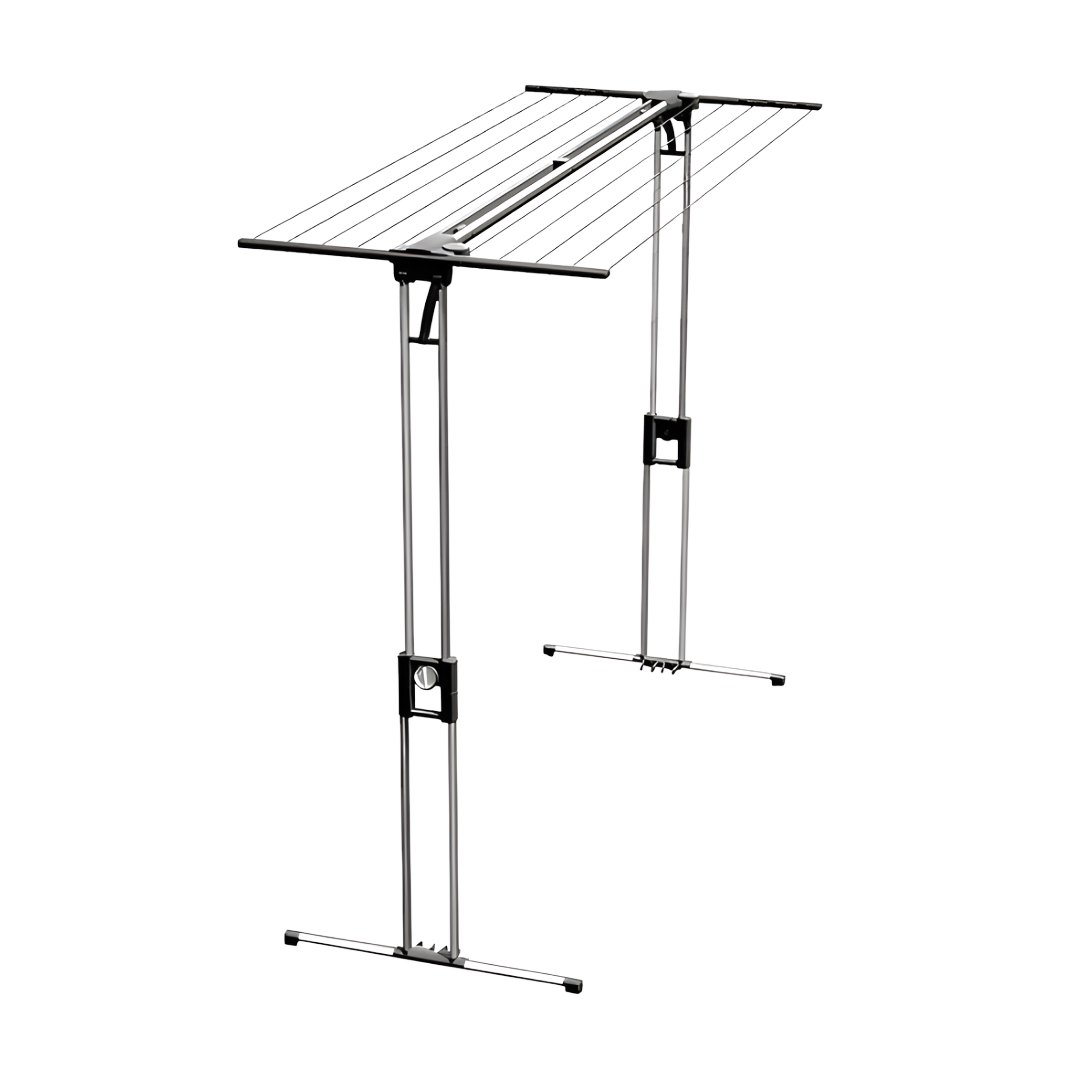 Ecodry Clothes Line with foldable, compact frame and multiple drying rails, designed for indoor use in small homes, aged care, or apartments.