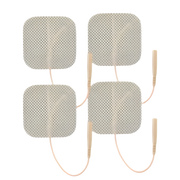 These Electrotherapy Replacement Electrodes measure 5cm x 5cm and come in a pack of four pads. They are designed for use with electrotherapy devices, providing effective muscle stimulation and pain relief during therapy sessions. The adhesive backing ensures secure placement on the skin.