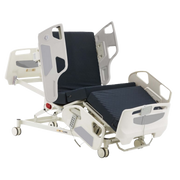 Five Function Hospital ICU Bed standard variant with adjustable backrest, leg rest, height, tilt, and rails for safe patient care.