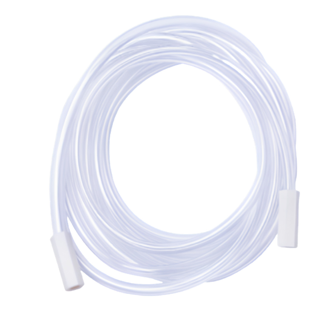 Flexible suction tubing, sterile double-wrapped, 4.5m length, single-use disposable design for safe airway management and infection control procedures.