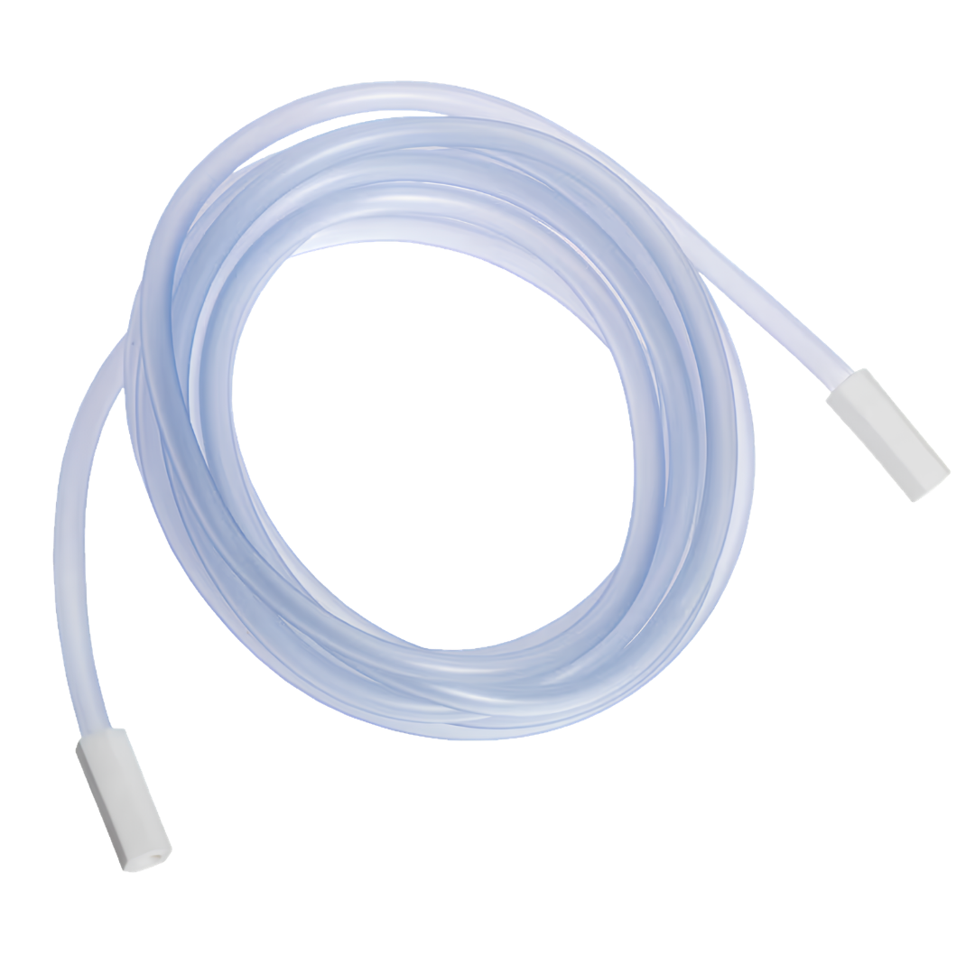 Flexible suction tubing, sterile double-wrapped, 4.5m length, single-use disposable design for safe airway management and infection control procedures.