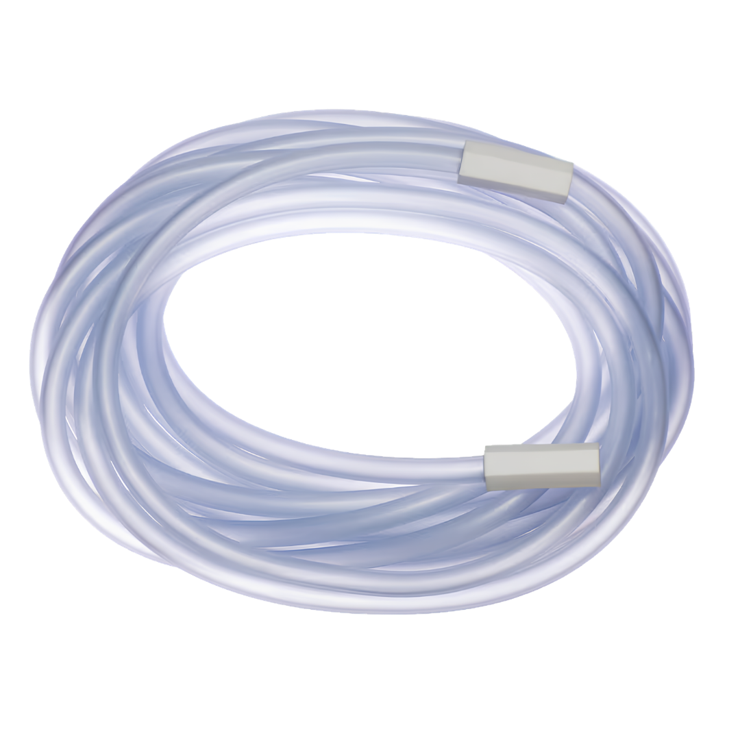 Flexible suction tubing, sterile double-wrapped, 8m length, single-use disposable design for safe airway management and infection control procedures.