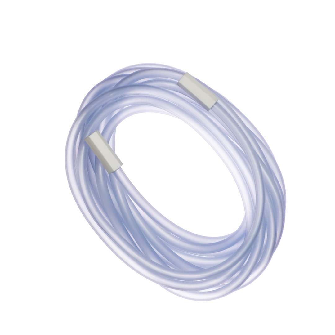 Flexible suction tubing, sterile double-wrapped, 8m length, single-use disposable design for safe airway management and infection control procedures.