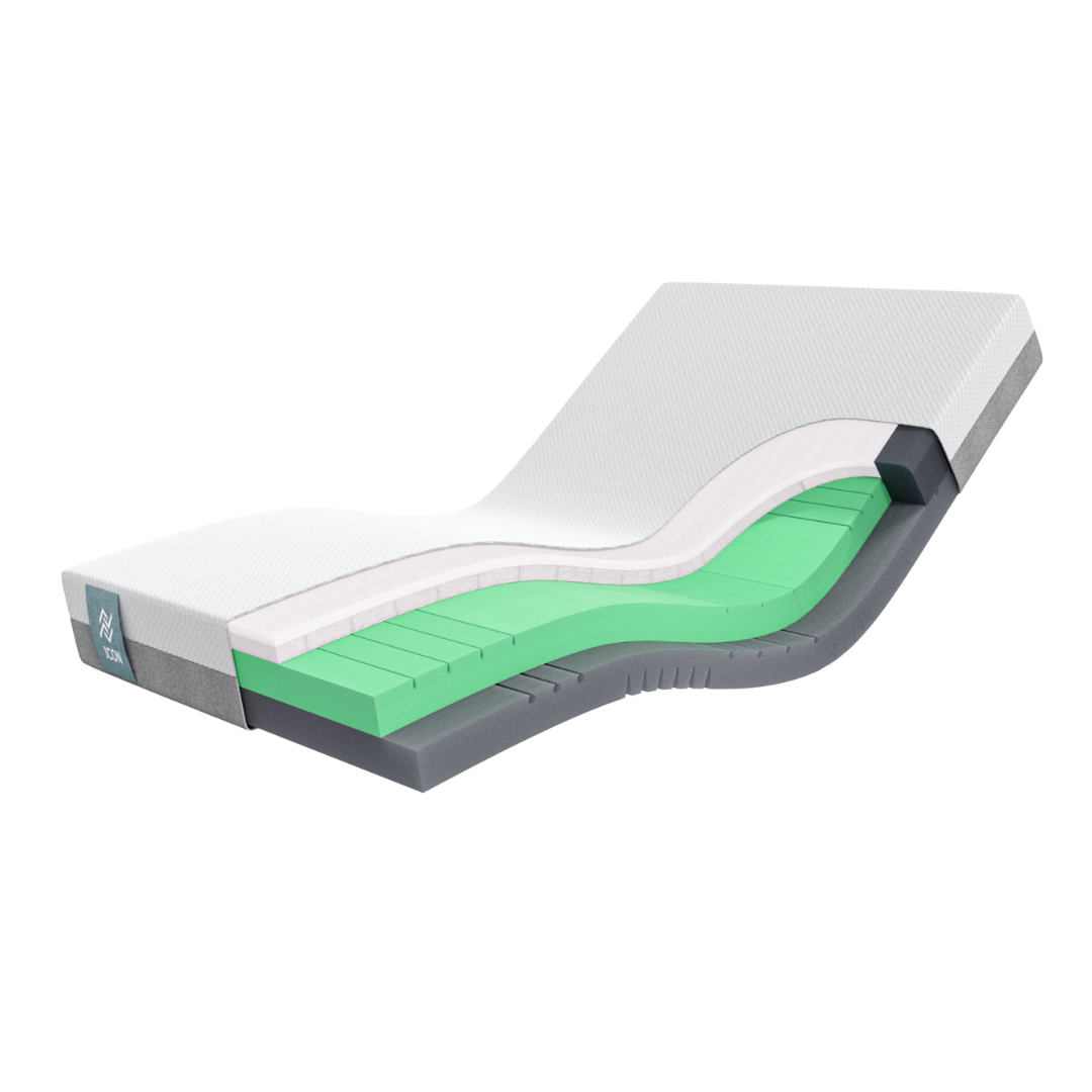 Forte Homecare Icon Firm 20cm Mattress in Split Queen size, offering firm, durable support for homecare, aged care, and users needing stable sleep surfaces.