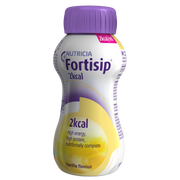 Fortisip 2kcal Vanilla 200ml bottle – high-energy oral nutritional supplement for recovery and daily support.