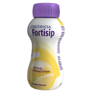 Fortisip Banana 200ml Bottle – High-calorie nutritional drink for energy and recovery support.
