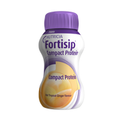 Fortisip Compact Protein Hot Tropical Ginger 125ml – high-protein, high-calorie nutritional supplement designed for recovery and taste sensitivity.