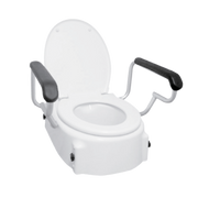 Freedom Toilet HBA444 3-Height Adjustable (5/10/15cm) Swing-Away Padded Arms Easy-Clean Design Seat Raiser