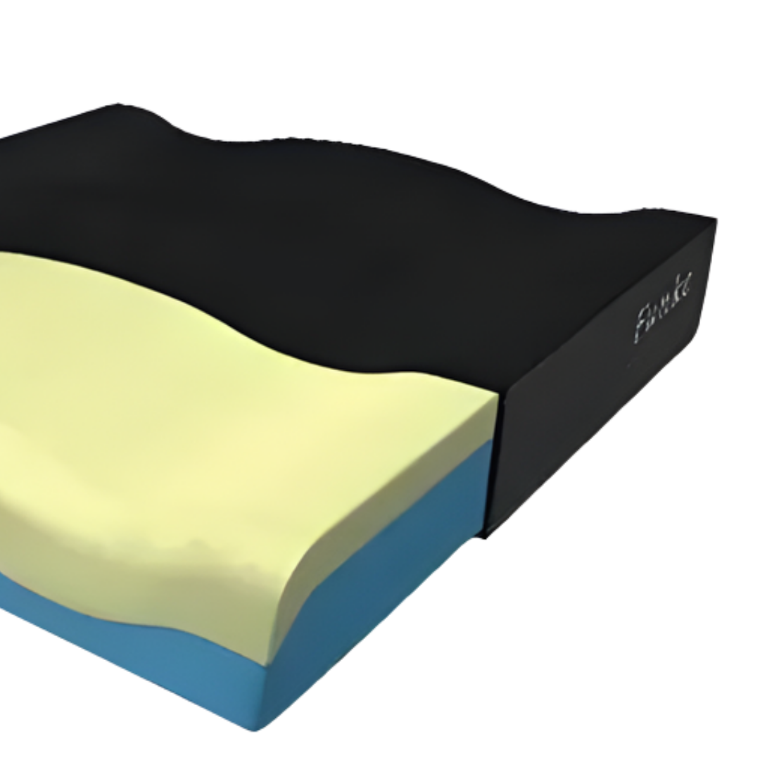Funke X Seat Cushion 16 x 16in provides ergonomic, washable pressure relief support for wheelchairs, aged care, and everyday seating comfort.
