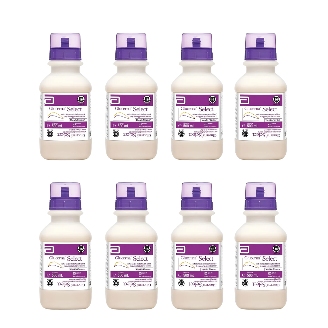 Glucerna Select Ready To Hang Vanilla 500mL enteral feeding formula.