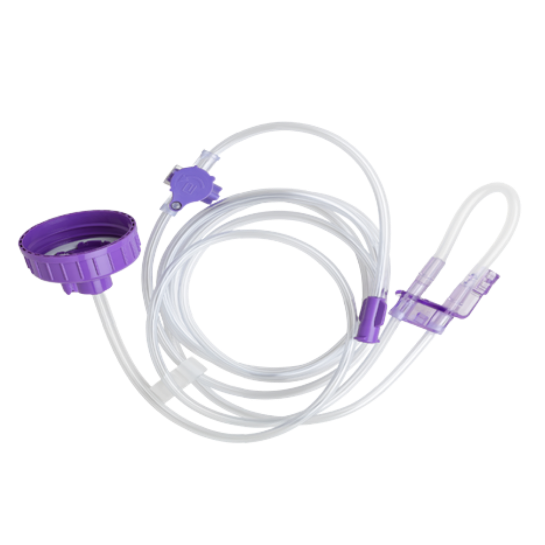 Gravity Giving Set standard enteral feeding tube set with adjustable clamp designed for controlled nutrition delivery in home and clinical care settings