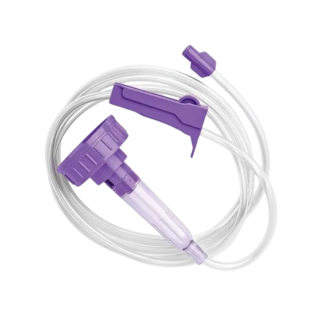 Gravity Giving Set standard enteral feeding tube set with adjustable clamp designed for controlled nutrition delivery in home and clinical care settings