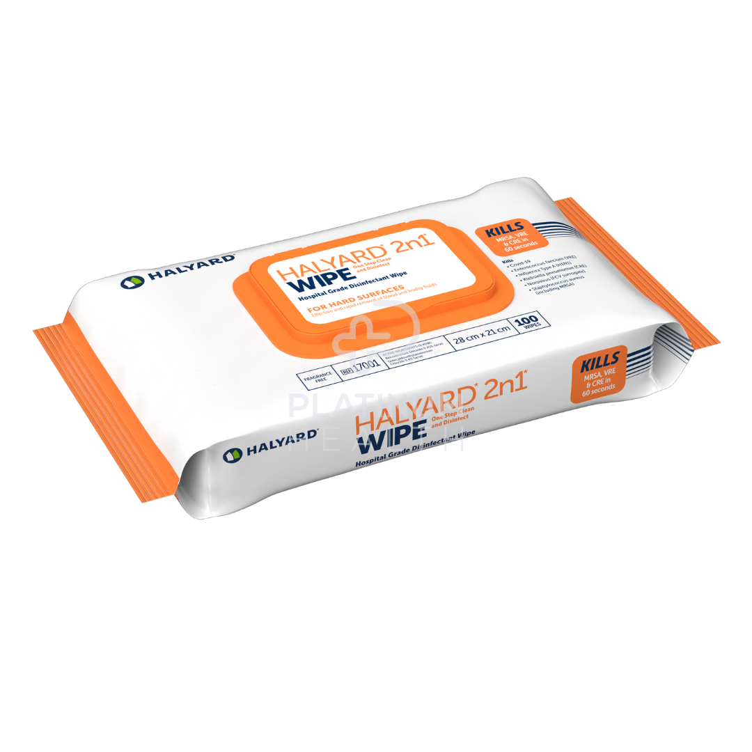 Halyard 2N1 Wipe Soft Pack 100 Wipes Personal