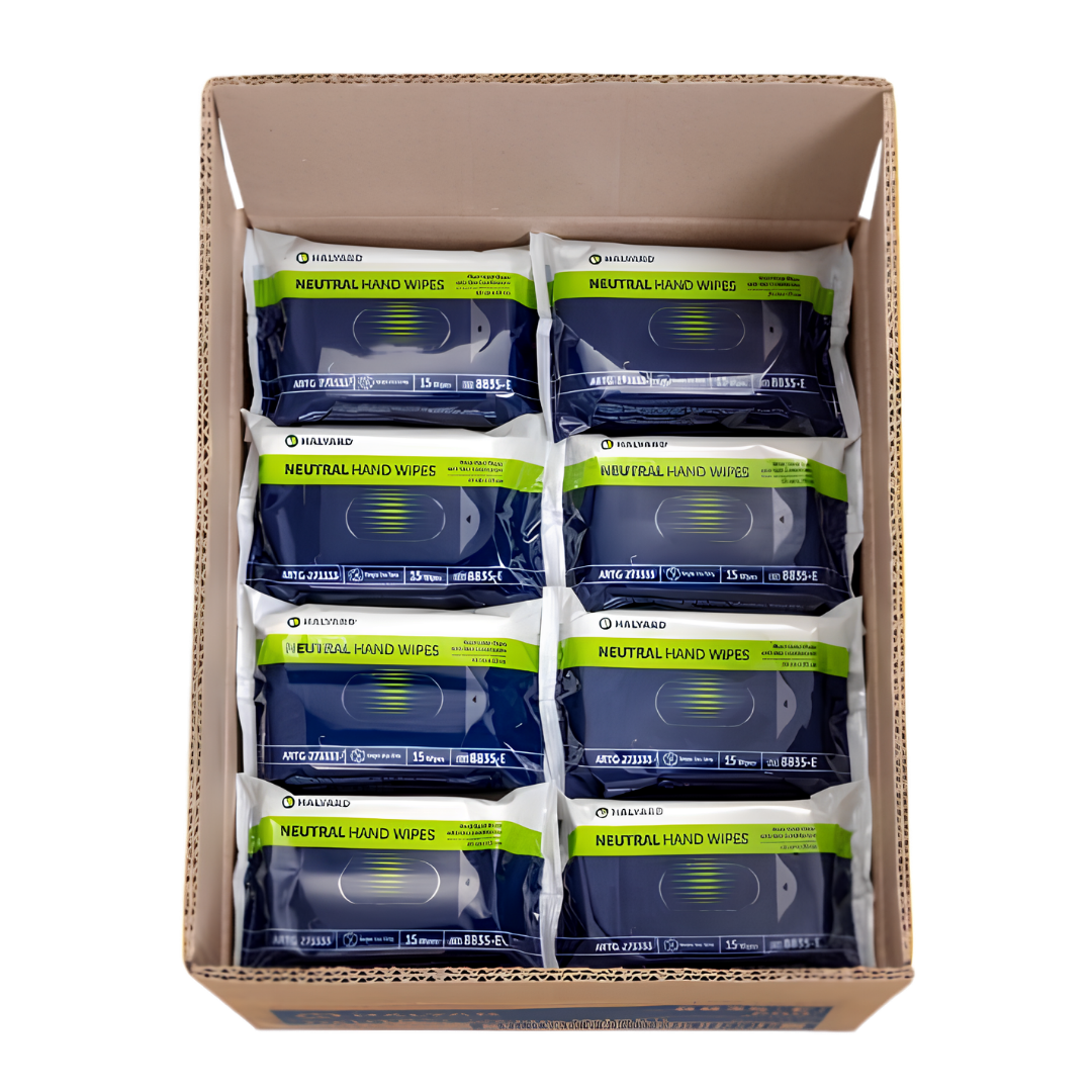 Halyard Neutral Hand Wipes Soft Pack 20cm x 20cm provide gentle disposable cleansing for hands, suitable for sensitive skin, healthcare, aged care, and daily hygiene.