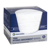 Halyard Teri Wiper Hydroknit Low Lint wipes provide strong, low-lint disposable cleaning support, available in small and large sizes for patient care and hygiene.
