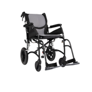 Hero Medical Comfy Lite Transit Wheelchair – lightweight foldable transit wheelchair with swing-away footrests and padded seating