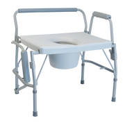 Hero Medical 3 in 1 Bariatric Drop Arm Commode Chair with bowl and lid provides strong, versatile toileting support.