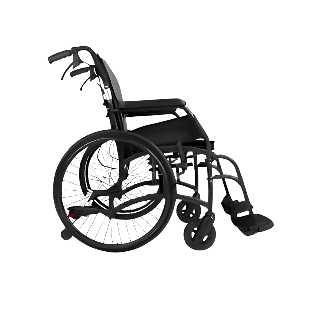 Hero Medical Comfy Lite self‑propelled wheelchair with lightweight rust‑free frame, padded seat, ergonomic design, and safe mobility support for independence.
