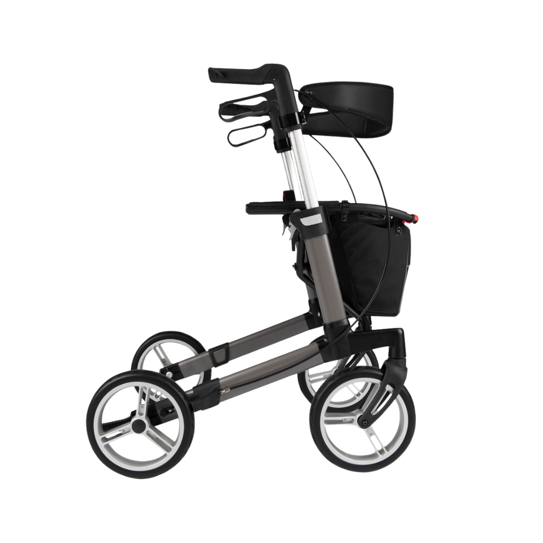 Hero Medical Euro Lite aluminium seat walker, lightweight rust‑free frame, ergonomic handles, stable design, supports safe mobility and independent walking.