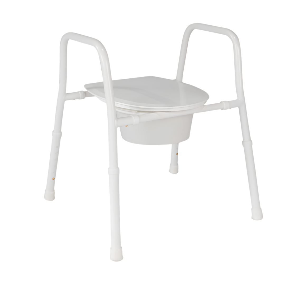 Hero Medical portable over toilet aid, rust‑free aluminium frame, lightweight and stable design, height adjustable, supports safe toileting and independence.
